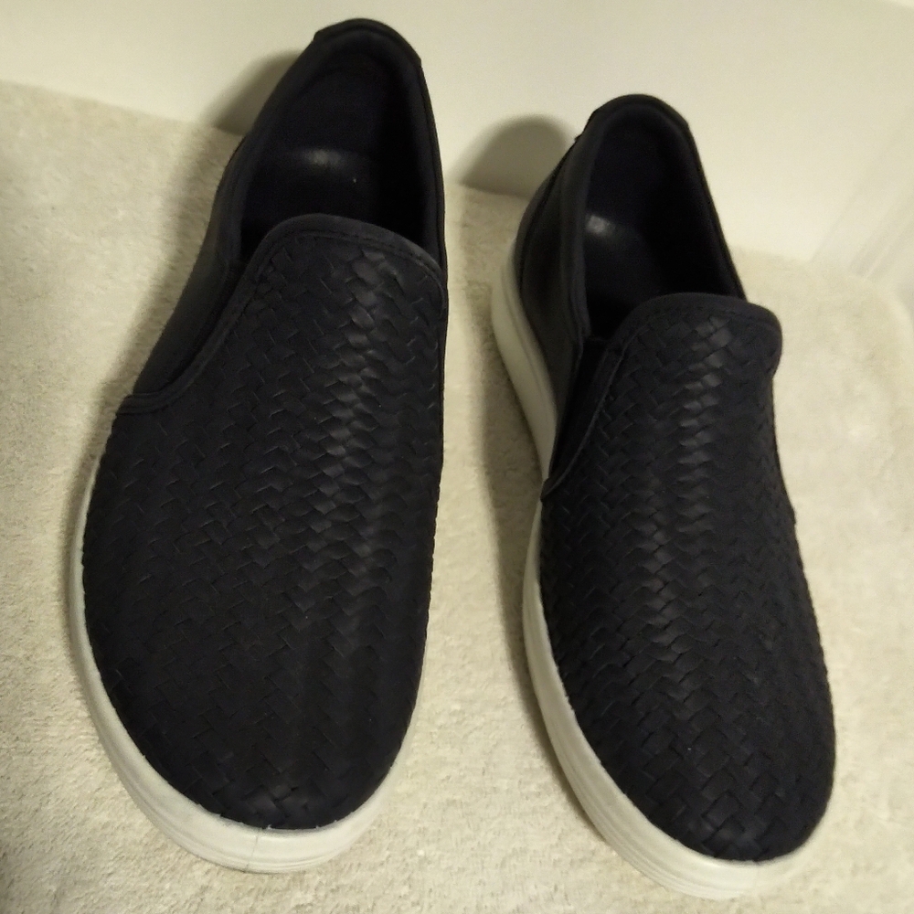Ecco Blue Woven Slip-On Loafers